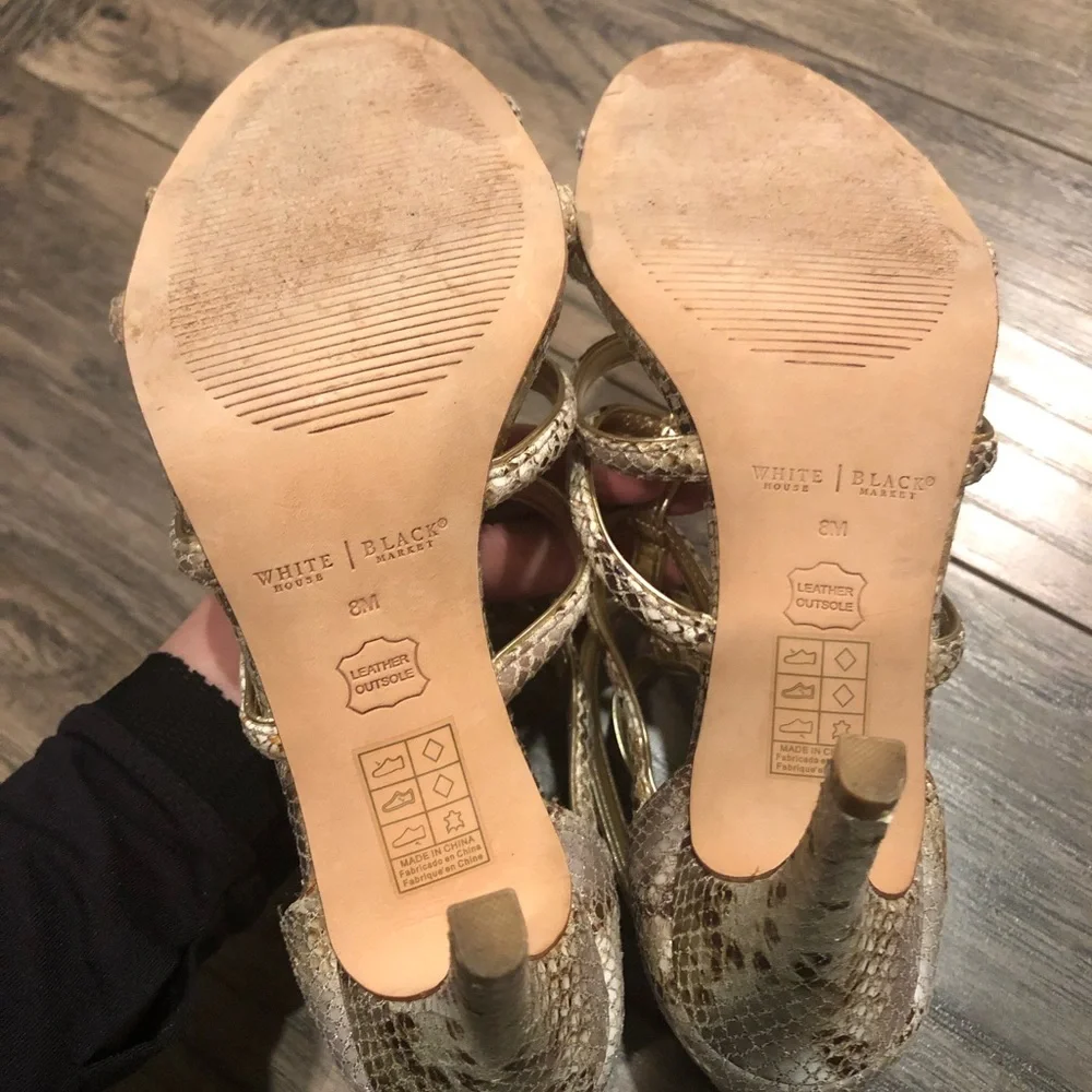 White House Black Market snake skin sandals
